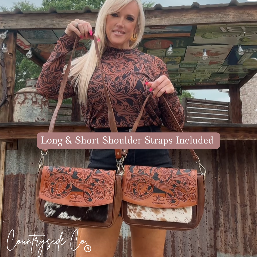 Grace Tooled Leather Purse: Handcrafted Statement Piece for Style & Function -