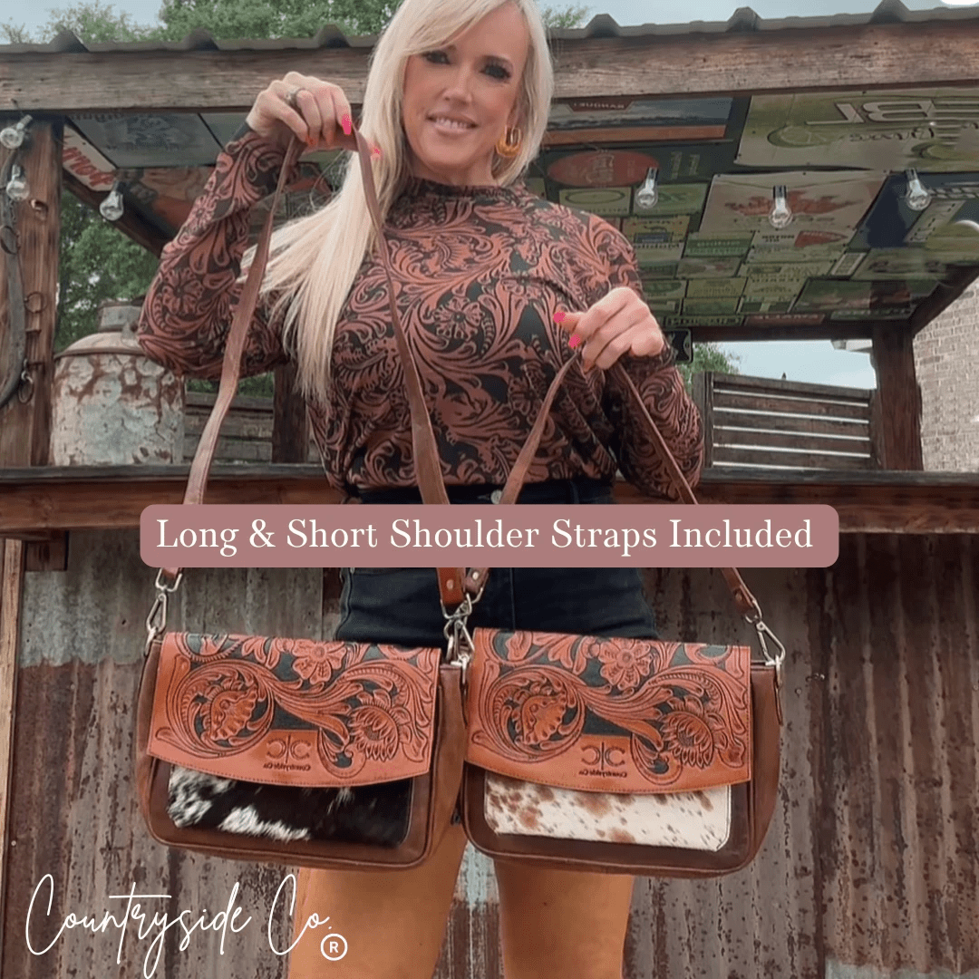Grace Tooled Leather Purse by Countryside Co: Stylish & Functional Statement Piece - MANDOTOS