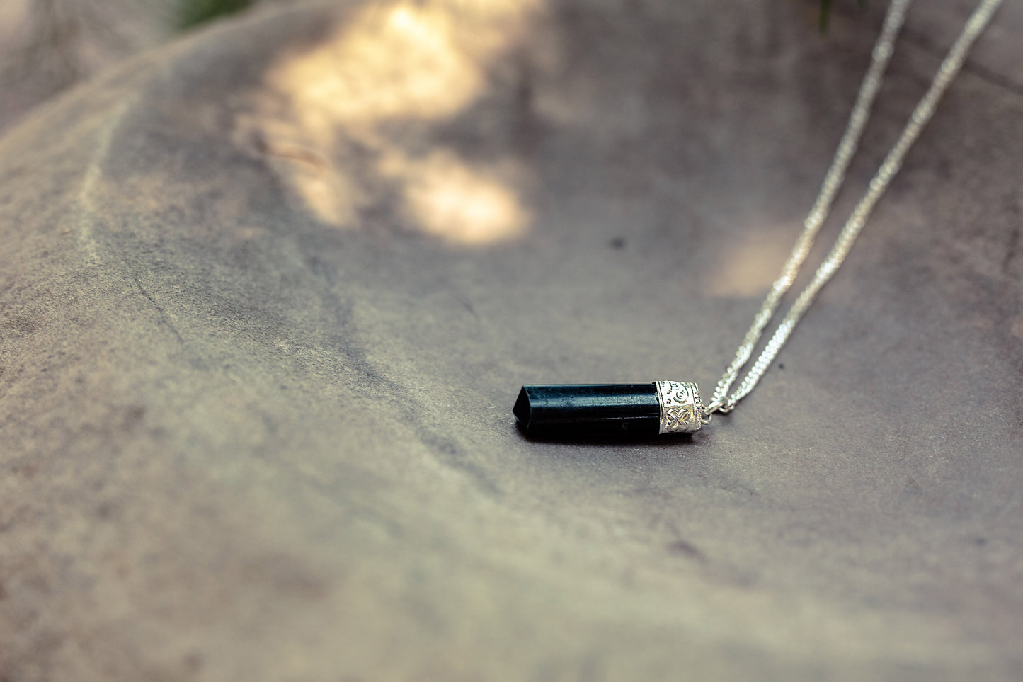 Black Tourmaline Protection Pendant Silver plated