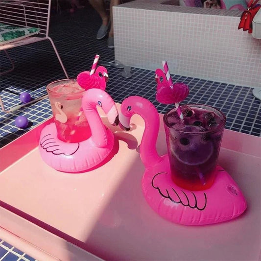 Flamingo Fun Pool Party Cup Holders - Stay Cool & Celebrate in Style! - MANDOTOS