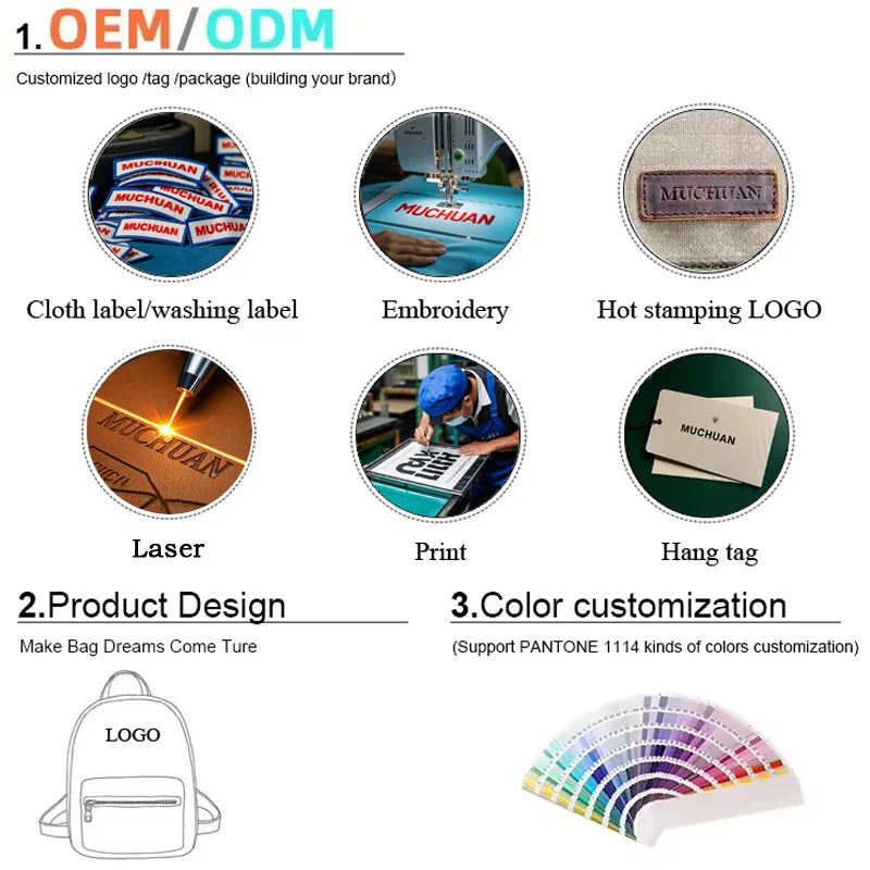 Vintage Batik Canvas Leather Backpacks for Men Laptop Daypacks Waterproof Canvas Rucksacks Mountaineering Travel Backpack