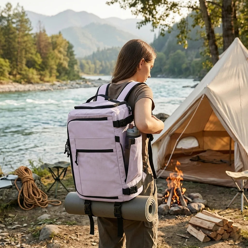 U.S Warehouse Multifunctional Large Capacity Hiking purple BackPack Lightweight Waterproof Outdoor Man Women Travel Backpack