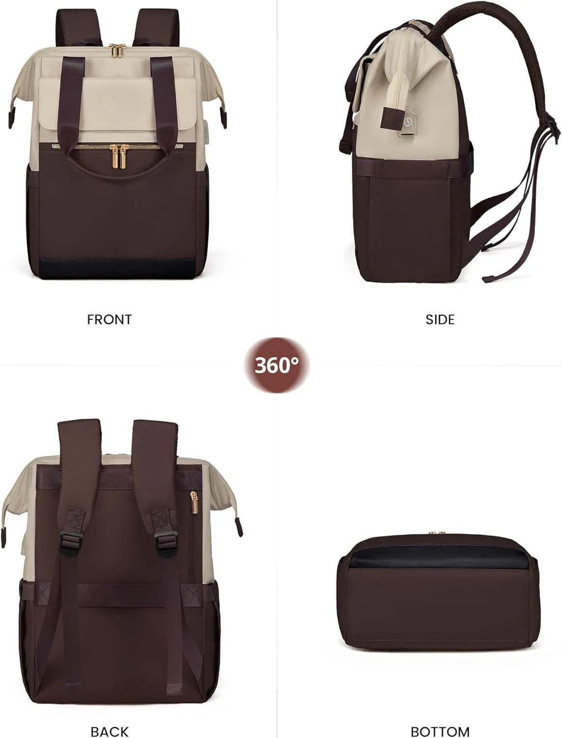 Super Lightweight Women's Travel Laptop Backpack with Curved Shoulder Straps - MANDOTOS INTERNATIONAL