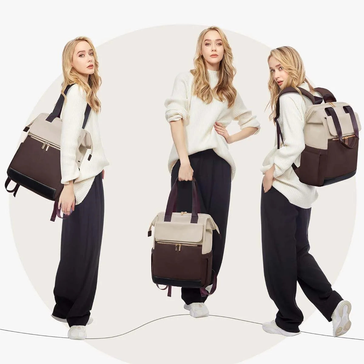 Super Lightweight Women's Travel Laptop Backpack with Curved Shoulder Straps - MANDOTOS INTERNATIONAL
