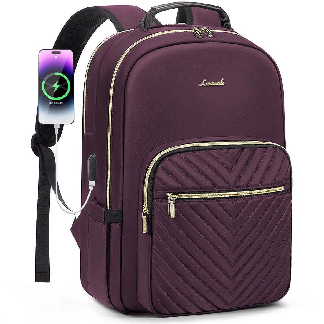 LOVEVOOK Luxury Nylon Teen College School Bookbags Waterproof Business 15.6 17 Inch Travel Laptop Backpacks Bags for Women Girls