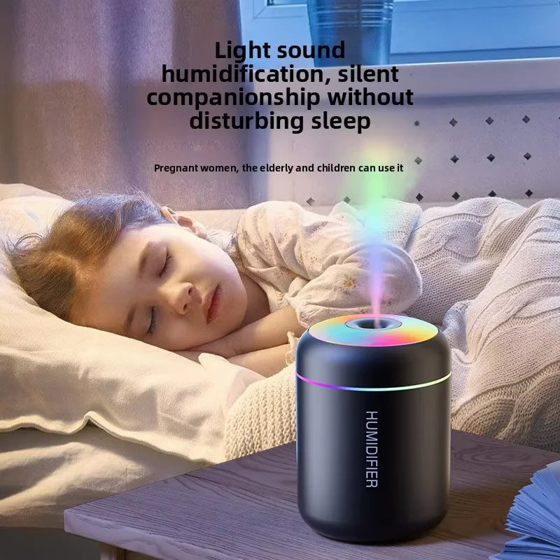 Portable Household Humidifier Mini Ultrasonic Diffuser USB Powered with LED Lamp Suitable for Home Office and Car Travel