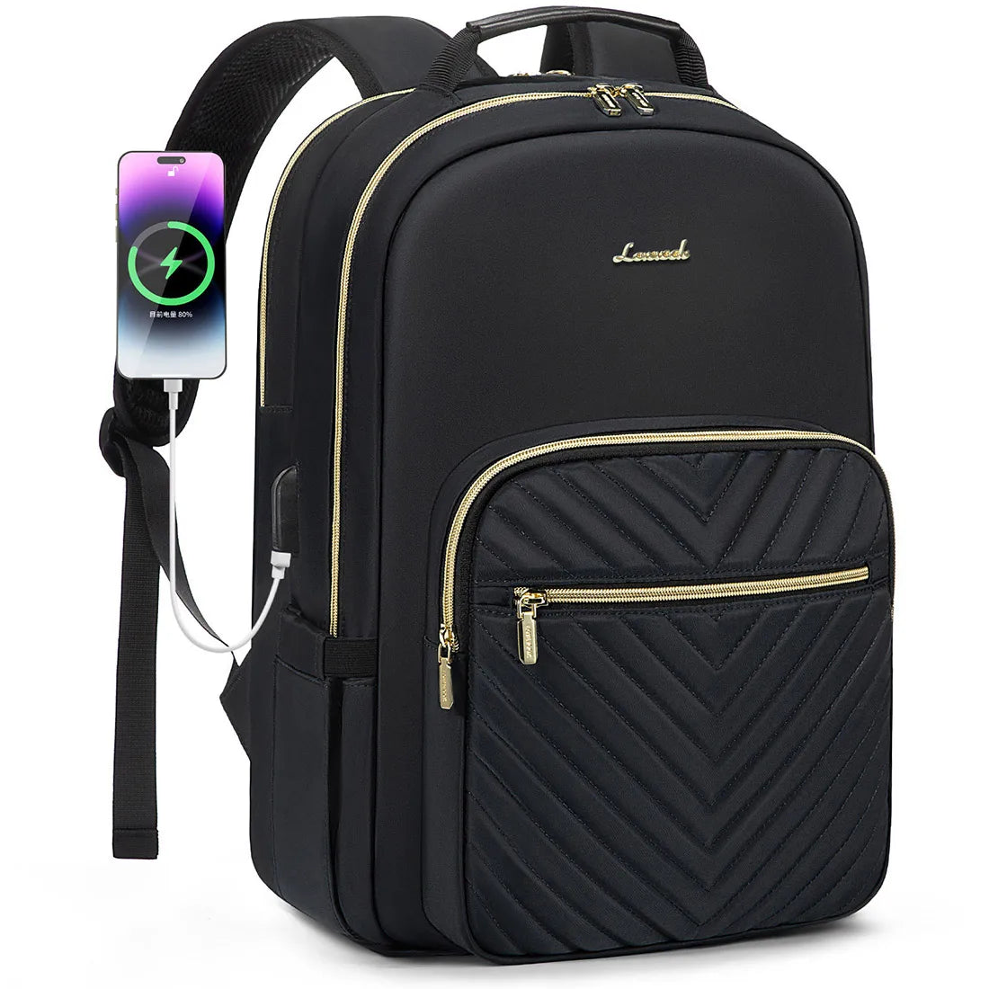 LOVEVOOK Luxury Nylon Teen College School Bookbags Waterproof Business 15.6 17 Inch Travel Laptop Backpacks Bags for Women Girls