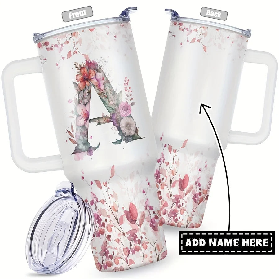 Custom logo 40 oz Stainless Steel Double Wall Vacuum Metal Cup Travel Coffee Mug 40oz Tumbler with Handle
