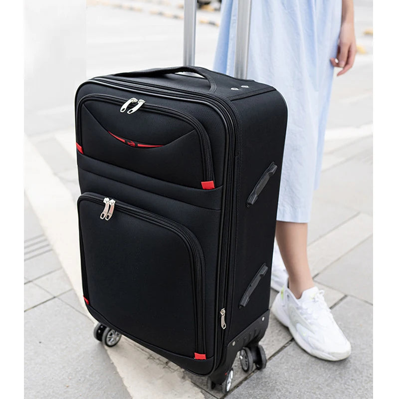 Oxford Unisex Travel Bag with Large Capacity Zipper Canvas Luggage with Lock Password Box Is Mainly