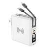 New KP-Super6 Travel Wireless Charger Power Bank PD 10000mah CE ROHS FCC USB C AC Plug 8000mah Portable Charger Built-in Cable
