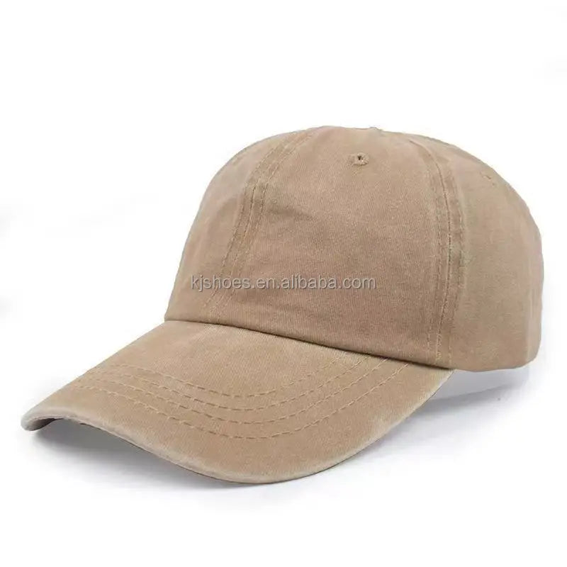 2027 NEW KJ Retro Style Men's Women's Baseball Cap Wide Brim Sunshade Duck Tongue Sports Washed Light Plate Denim Dad Hats