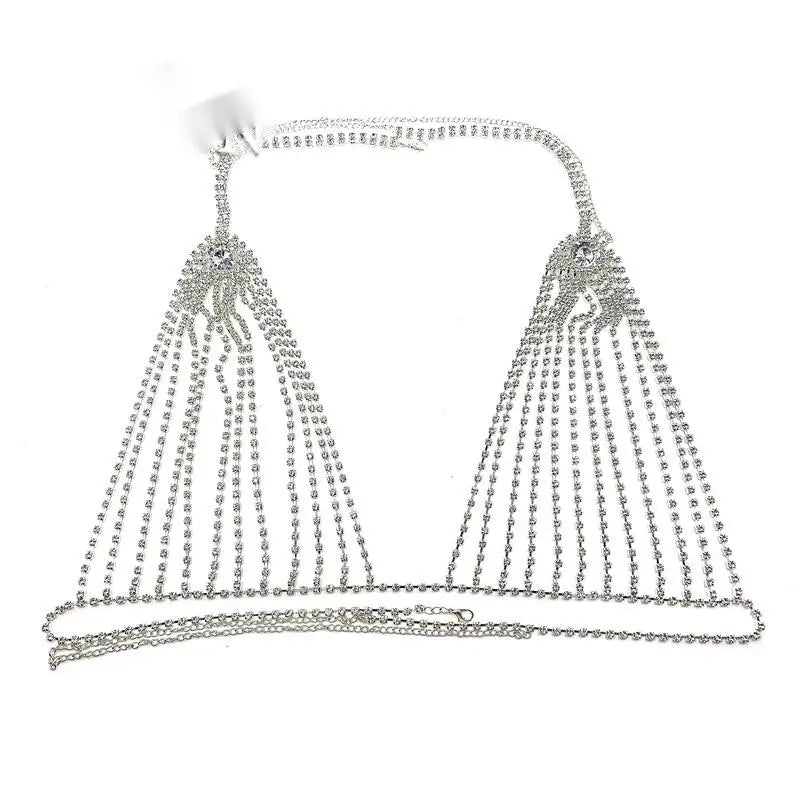 High Quality Party Sexy Women Crystal Thong Panties Rhinestone Shiny Bikini Chain Jewelry Lingerie Sets