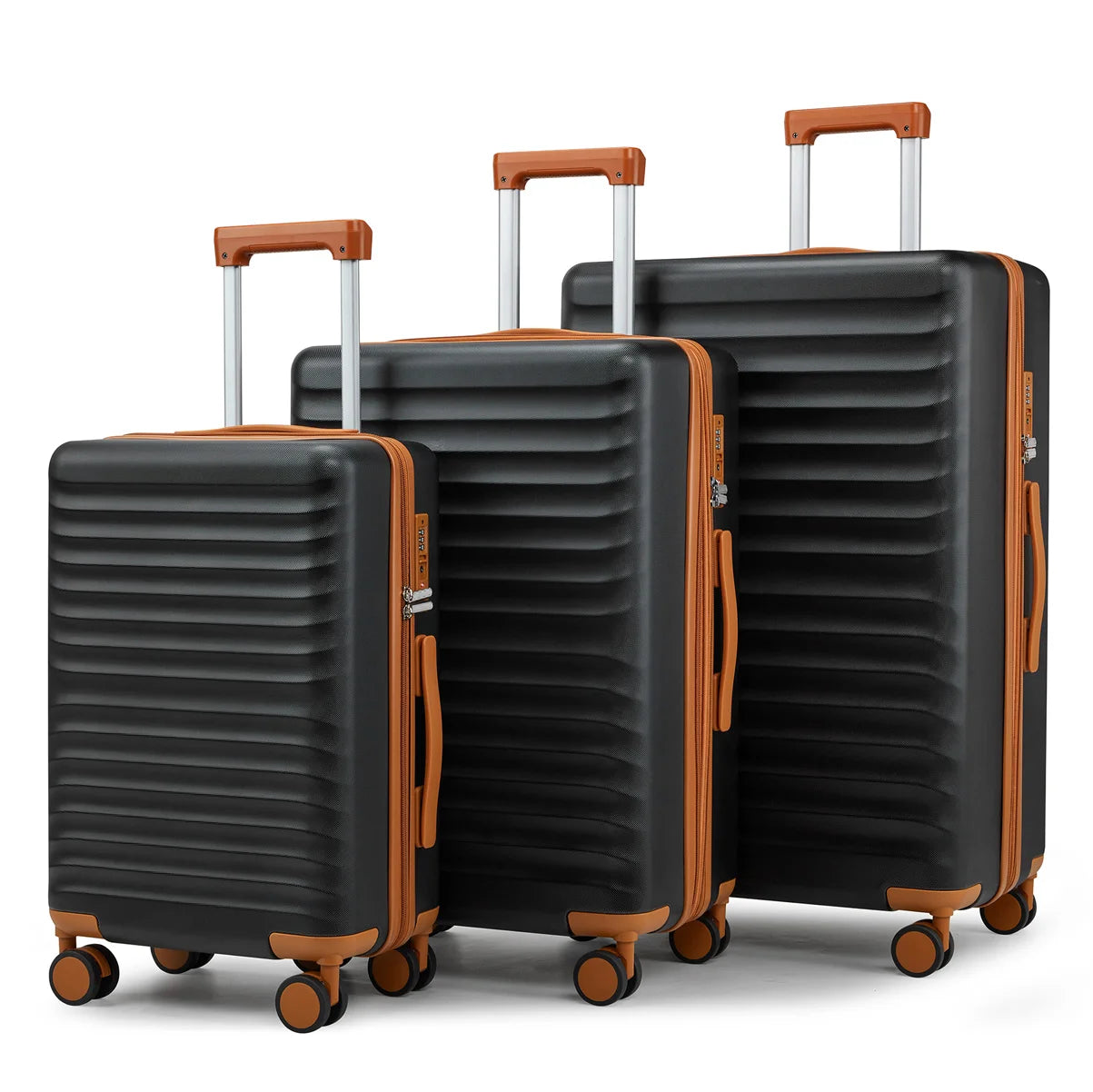 US Warehouse Waterproof Luxury PC+ABS 3 Pieces Trolley Suitcases Luggage Set Hard Shell Travel Suitcase Set with Silent Wheels
