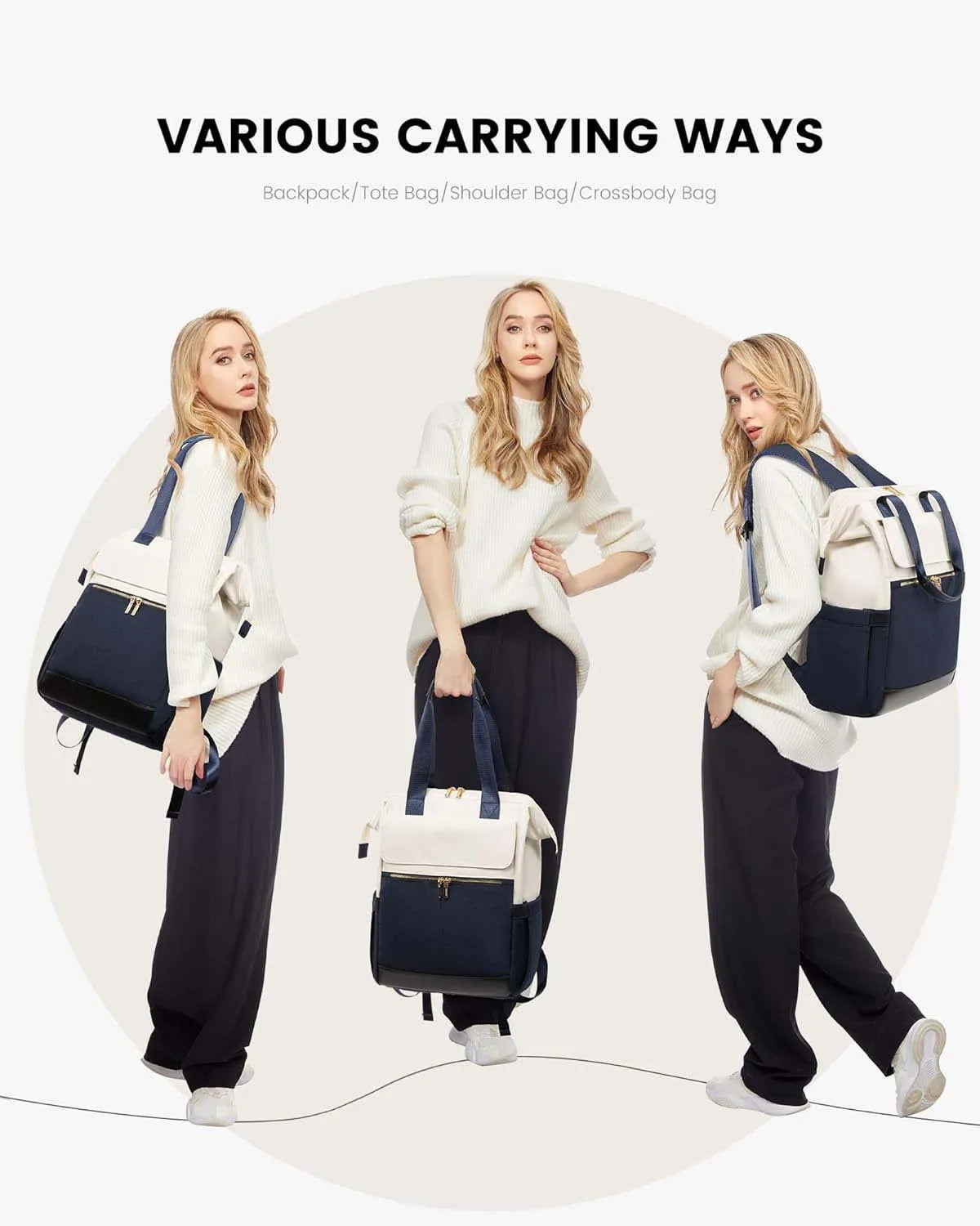 Super Lightweight Women's Travel Laptop Backpack with Curved Shoulder Straps - MANDOTOS INTERNATIONAL