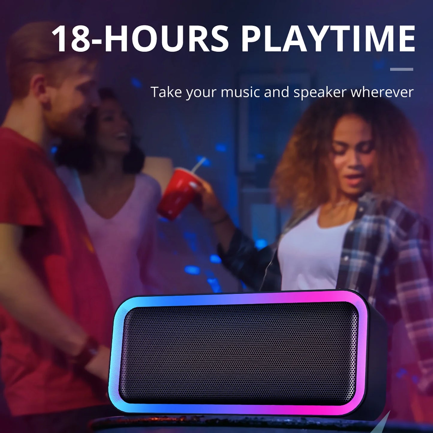 A6 Waterproof Bluetooth Speaker ACOME Portable Wireless Speaker 10W Sound RGB TWS Pairing V5.0 Bass for Party Travel Outdoor
