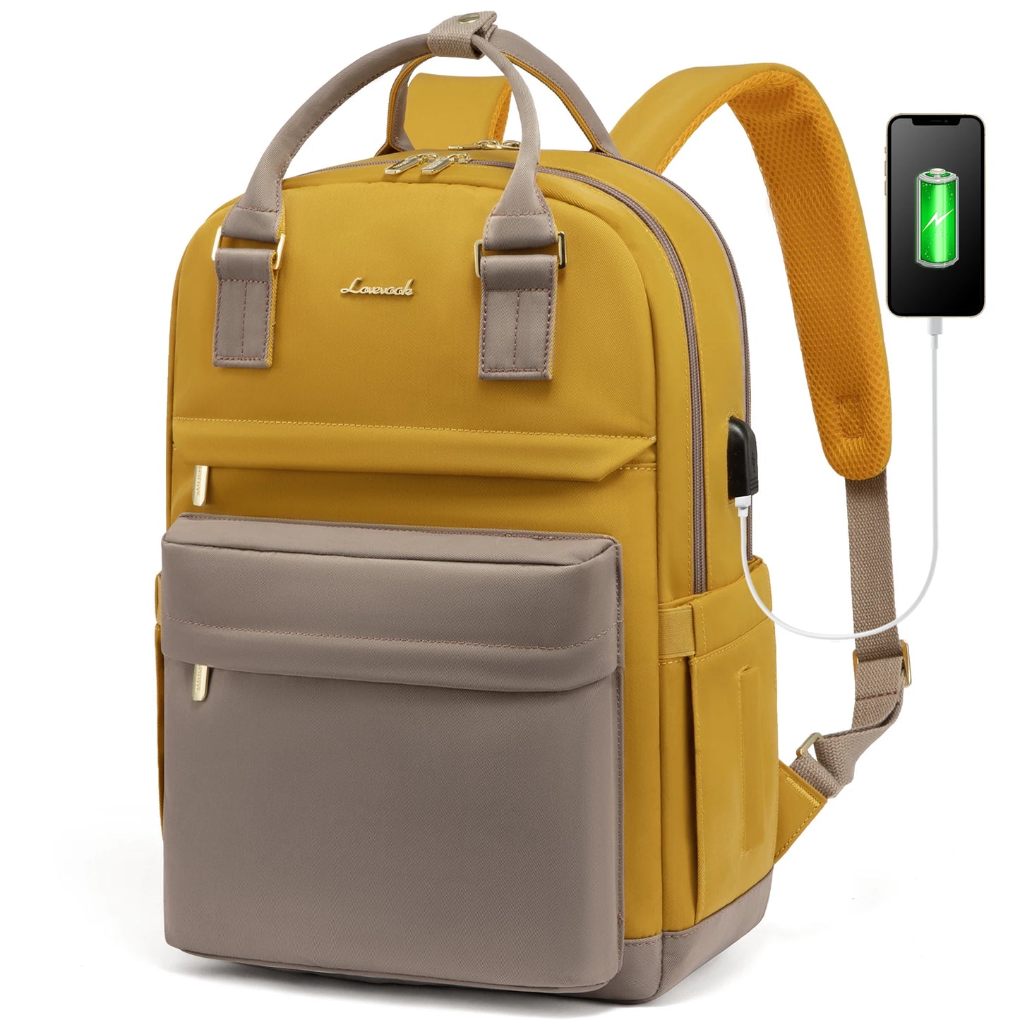 LOVEVOOK Fashion Stylish Girls Travel School Nylon BookBag With USB Waterproof Teacher Nurse Student Laptop Backpack for Women