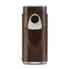 New Arrival Portable Men Gift Cigar Case Reusable 3 Cigars Capacity PU Leather Wood Cigar Tool Cutter Case Travel Storage Box