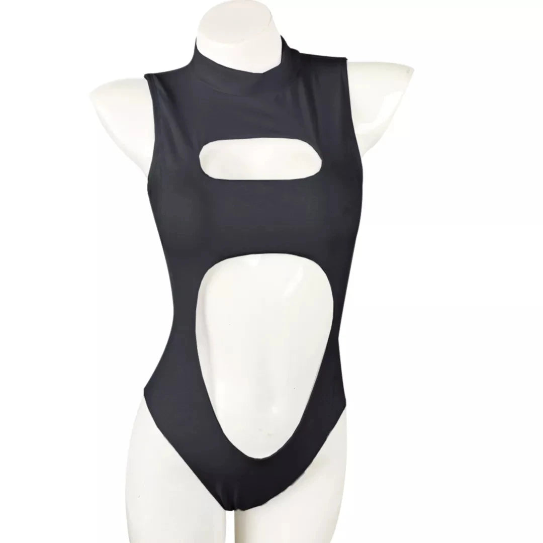 2023 Swimwear One-piece Swimsuit Zipper Neck Monki Swimsuit Front Cutout Sexy Bathing Suit Hollow Out One-Piece Swimwear