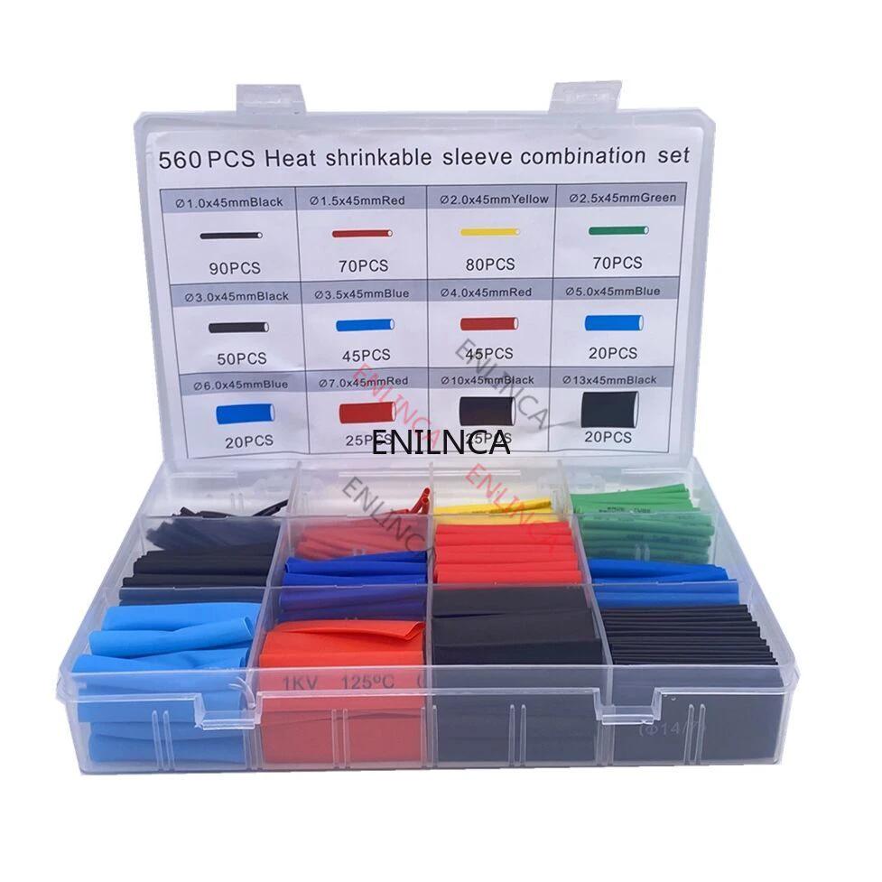 127-750pcs Heat-shrink Tubing Thermoresistant Tube Heat Shrink Wrapping Kit Electrical Connection Wire Cable Insulation Sleeving - MANDOTOS