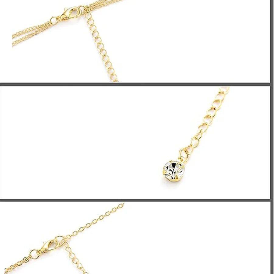 8Pcs Sexy Body Chain Belly Waist Chain Necklace Summer Beach Bikini Bra Body Jewelry for Women Gold Tone