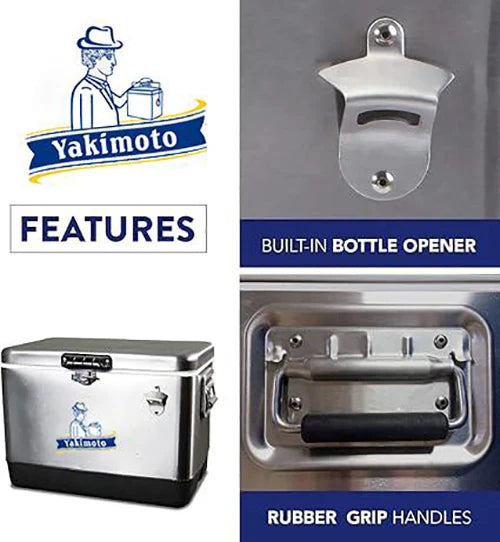 Stainless Steel Cooler Box - Portable Travel Party Camping Ice Bucket - MANDOTOS INTERNATIONAL