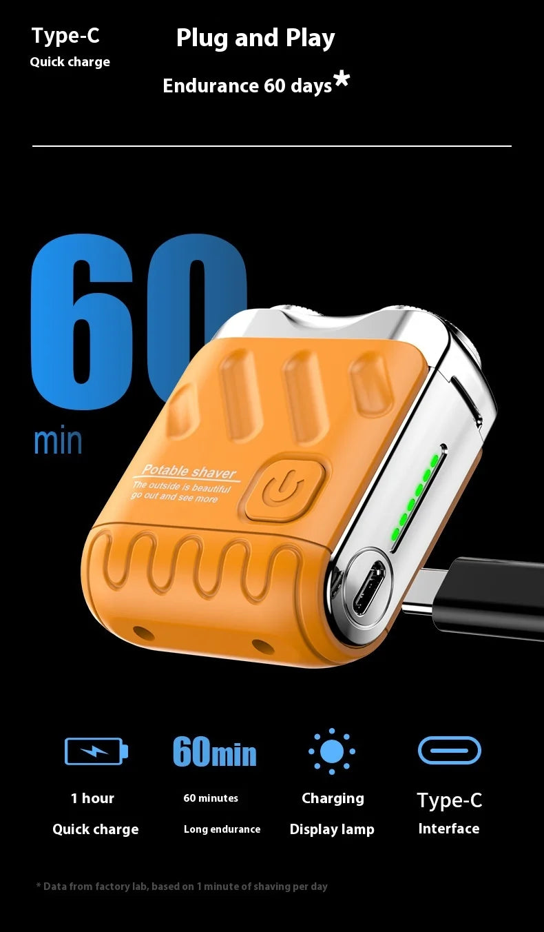 Portable Ultra-Clean Electric Shaver for Men Mini USB Power Razor for Face Body Bikini Shaving in Household