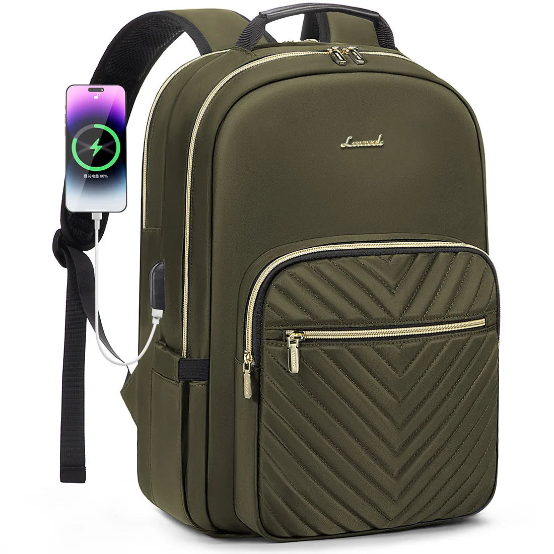 LOVEVOOK Luxury Nylon Teen College School Bookbags Waterproof Business 15.6 17 Inch Travel Laptop Backpacks Bags for Women Girls