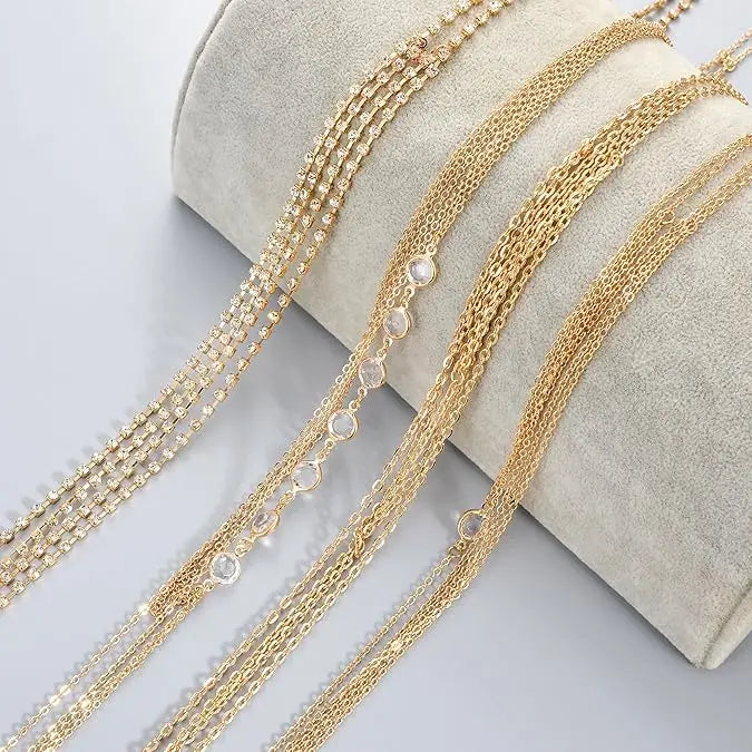 Women's Gold Body Chain Necklace Bikini Jewelry Set - 4 Pieces - MANDOTOS INTERNATIONAL