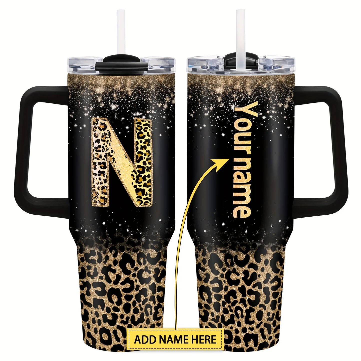 Personalized 40oz Steel Vacuum Tumbler with Handle - MANDOTOS INTERNATIONAL