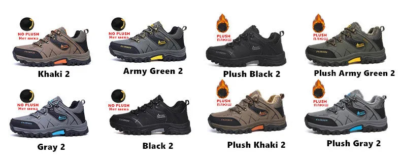 Brand Men Winter Snow Boots Waterproof Leather Sneakers Super Warm Men's Boots Outdoor Male Hiking Boots Work Shoes Size 39-47