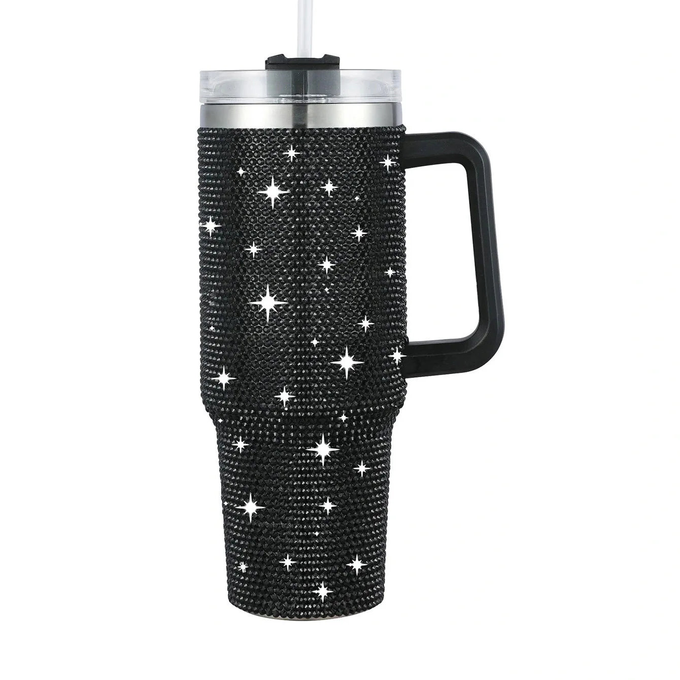 Glitter Coated Stainless Steel Tumbler with Diamond Design - 40oz - MANDOTOS INTERNATIONAL