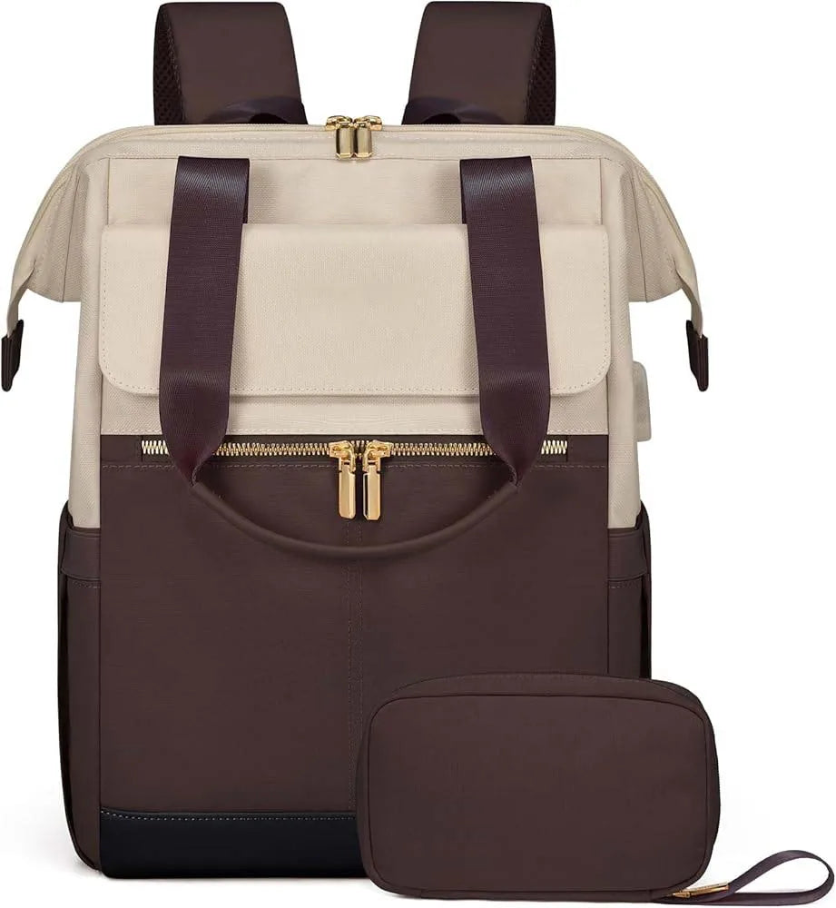 Super Lightweight Women's Travel Laptop Backpack with Curved Shoulder Straps - MANDOTOS INTERNATIONAL