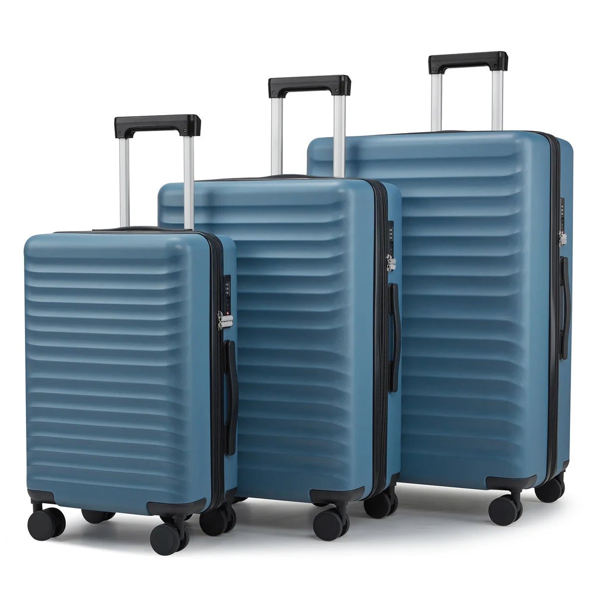 US Warehouse Waterproof Luxury PC+ABS 3 Pieces Trolley Suitcases Luggage Set Hard Shell Travel Suitcase Set with Silent Wheels