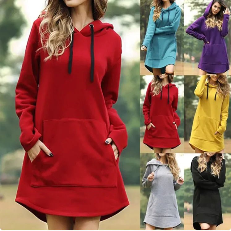 Ladies' Hoodie Dress with Pockets - MANDOTOS INTERNATIONAL