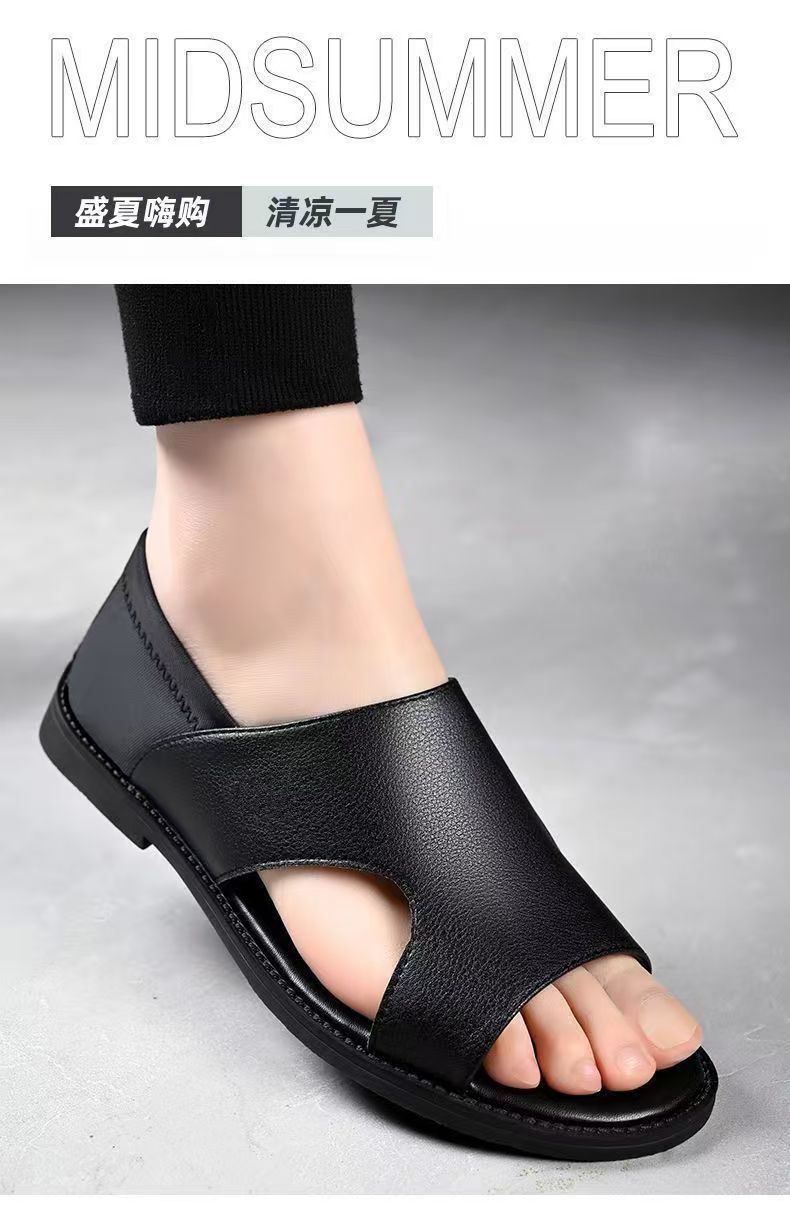 Summer New Men's Sandals Non-slip Soft-soled Sandals Soft Surface Breathable Wear-resistant Casual Soft-soled Beach Sandals for Men