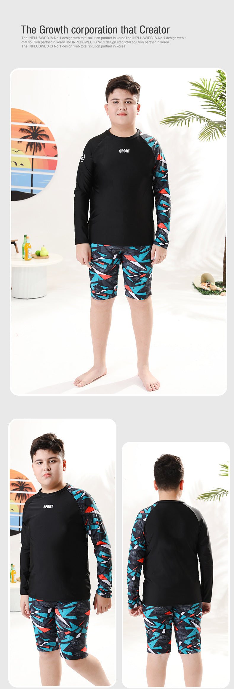 Children's Swimwear Boys' Swim Trunks 2026 New Model Kids' Swimwear for Older Children Youth Two-Piece Hot Spring Swimwear