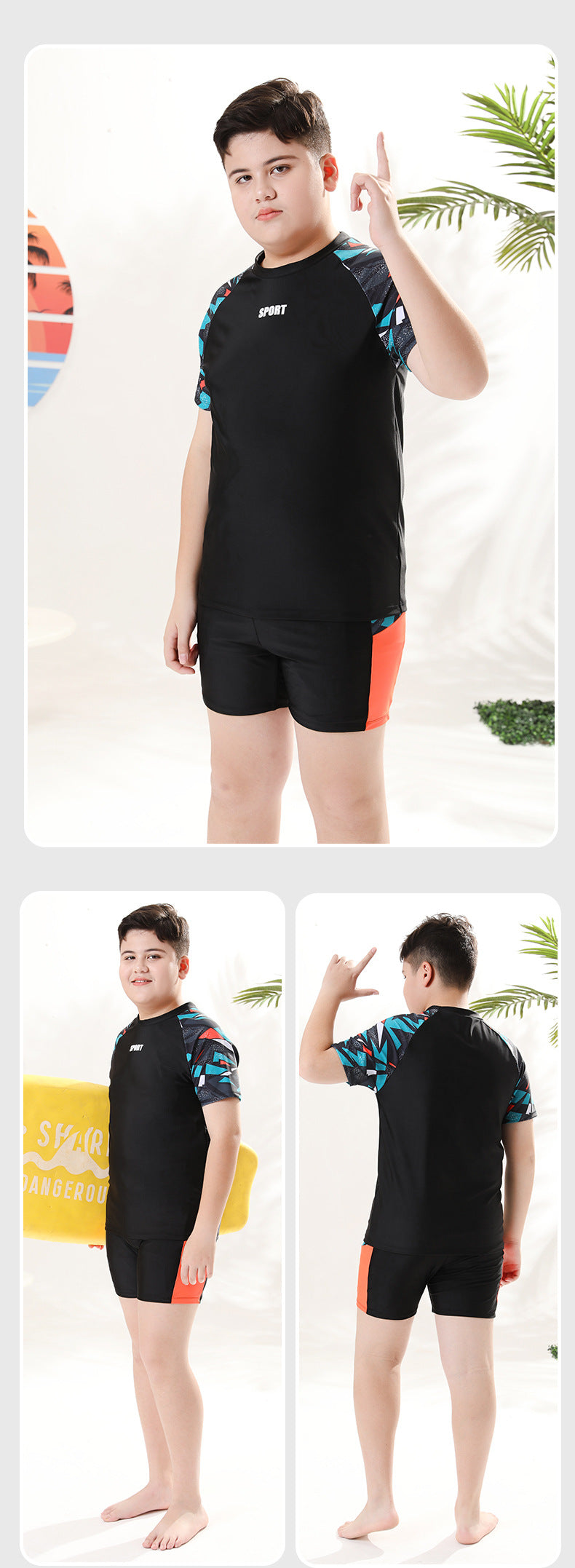 Children's Swimwear Boys' Swim Trunks 2026 New Model Kids' Swimwear for Older Children Youth Two-Piece Hot Spring Swimwear