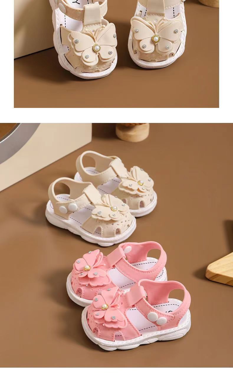 Girls' Sandals 2023 Summer New Children's Non-slip Soft Sole Infant Little Girl Baby Princess Beach Shoes