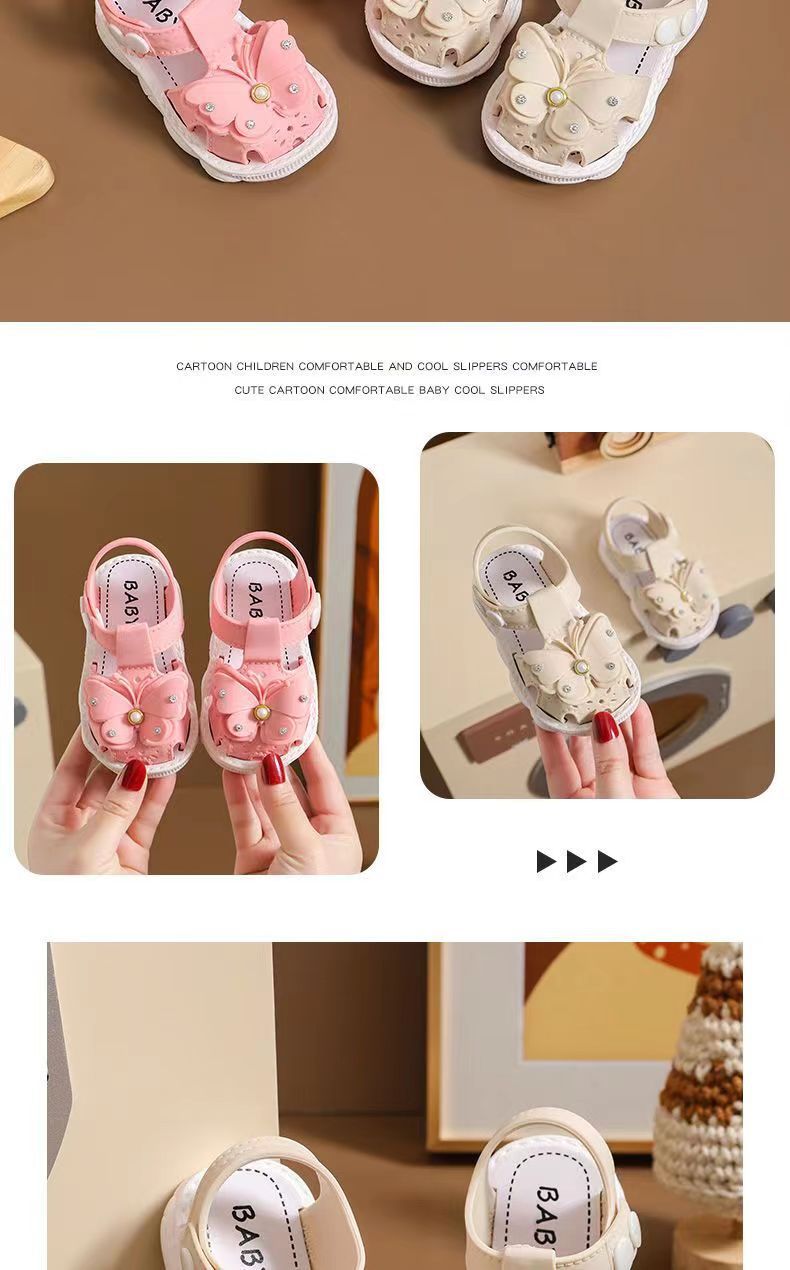 Girls' Sandals 2023 Summer New Children's Non-slip Soft Sole Infant Little Girl Baby Princess Beach Shoes