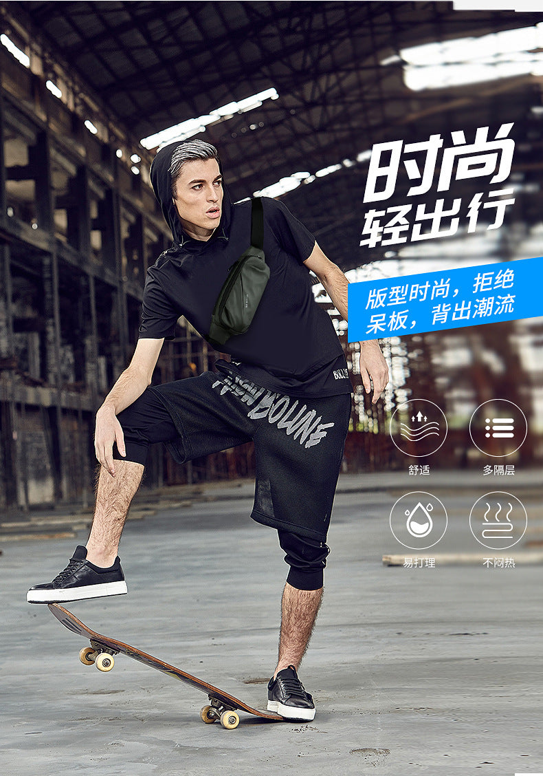 New Men's Multifunctional Waist Bag Water-repellent Casual Sports Chest Bag Outdoor Cycling Bag Fashionable Brand Crossbody Bag
