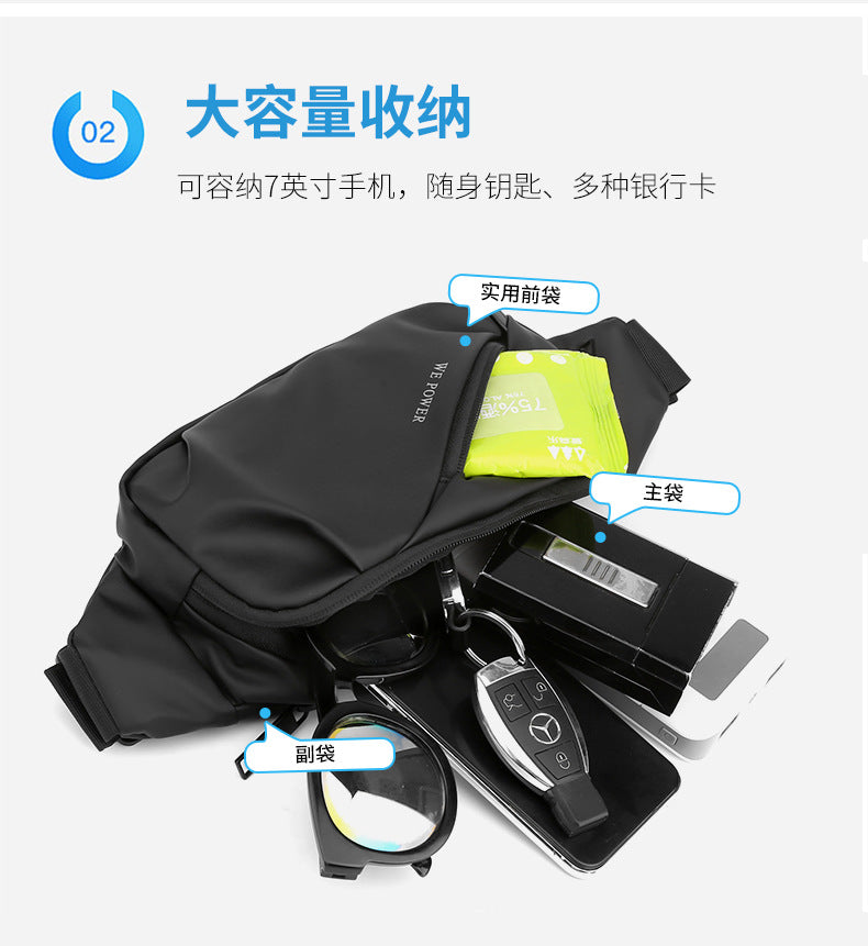 New Men's Multifunctional Waist Bag Water-repellent Casual Sports Chest Bag Outdoor Cycling Bag Fashionable Brand Crossbody Bag