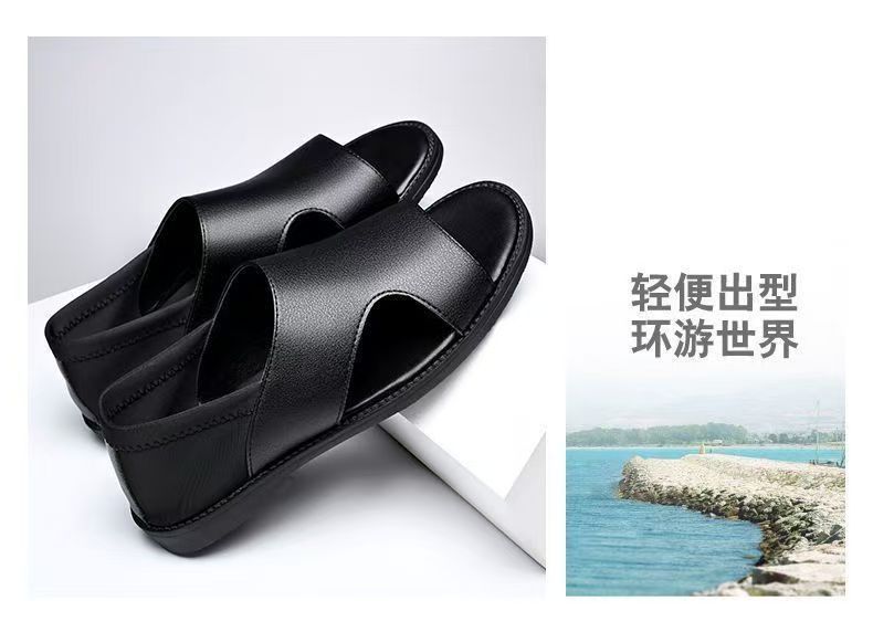 Summer New Men's Sandals Non-slip Soft-soled Sandals Soft Surface Breathable Wear-resistant Casual Soft-soled Beach Sandals for Men