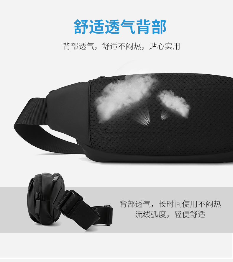 New Men's Multifunctional Waist Bag Water-repellent Casual Sports Chest Bag Outdoor Cycling Bag Fashionable Brand Crossbody Bag