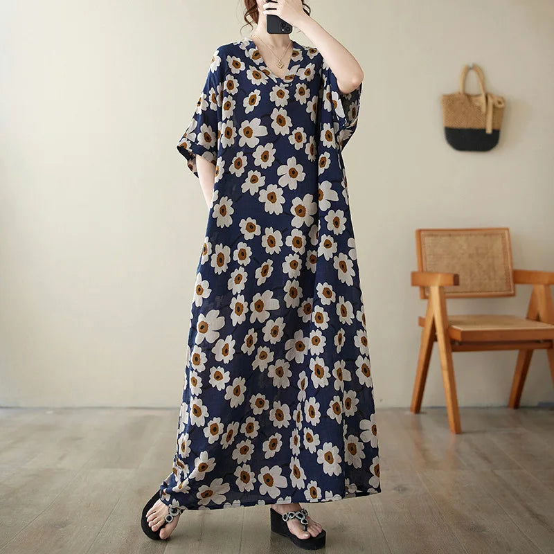 Summer Dress for Women Clothing Streetwear Ethnic Style Bohemian Beach Vintage Clothes Casual Fashion Harajuku Loose Streetwear