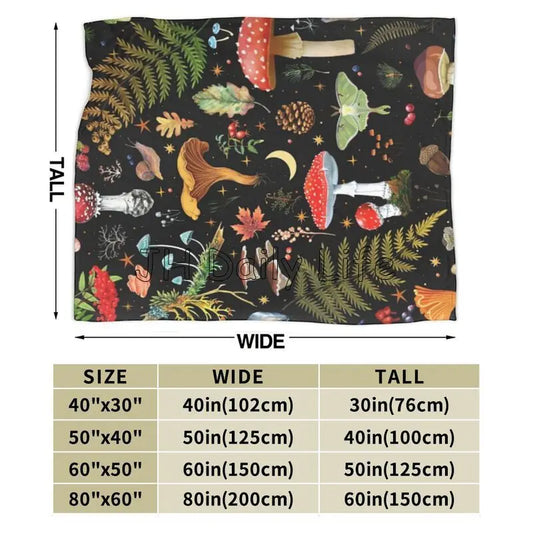 Mushroom Paradise Throw Blanket – Soft, Warm, & Cozy - MANDOTOS
