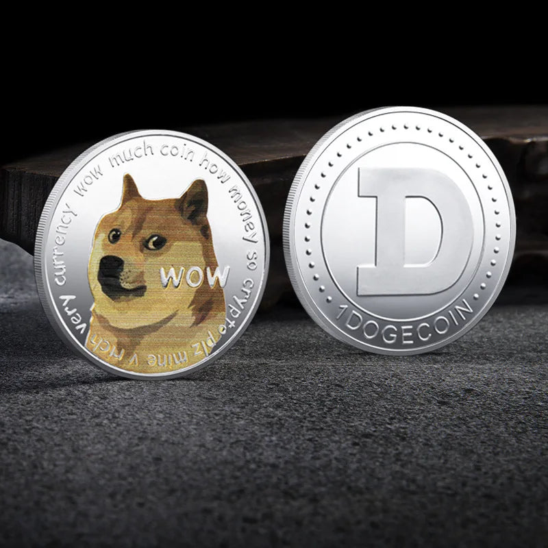 Bitcoin BTC ETH ADA XLM SHIB DOGE XRP SOL DOT LINK LTC UNI Coin Physical Metal Crypto Currency Coin Collection with Plastic Case