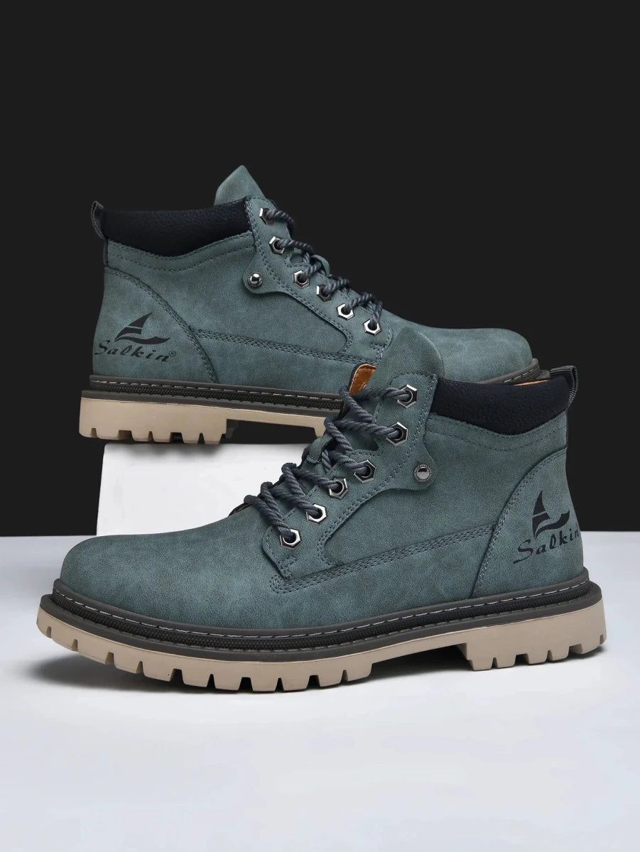 Handmade Men Boots Ankle Winter Leather Shoes Autumn Outdoor Hiking Boots Sneakers Hombres Botas High Top Footwear Anti Slip MANDOTOS