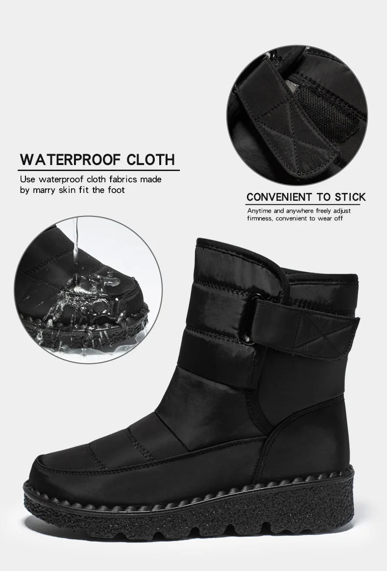 Boots Women Non Slip Waterproof Winter Snow Boots Platform Shoes for Women Warm Ankle Boots Cotton Padded Shoes Botas De Mujer