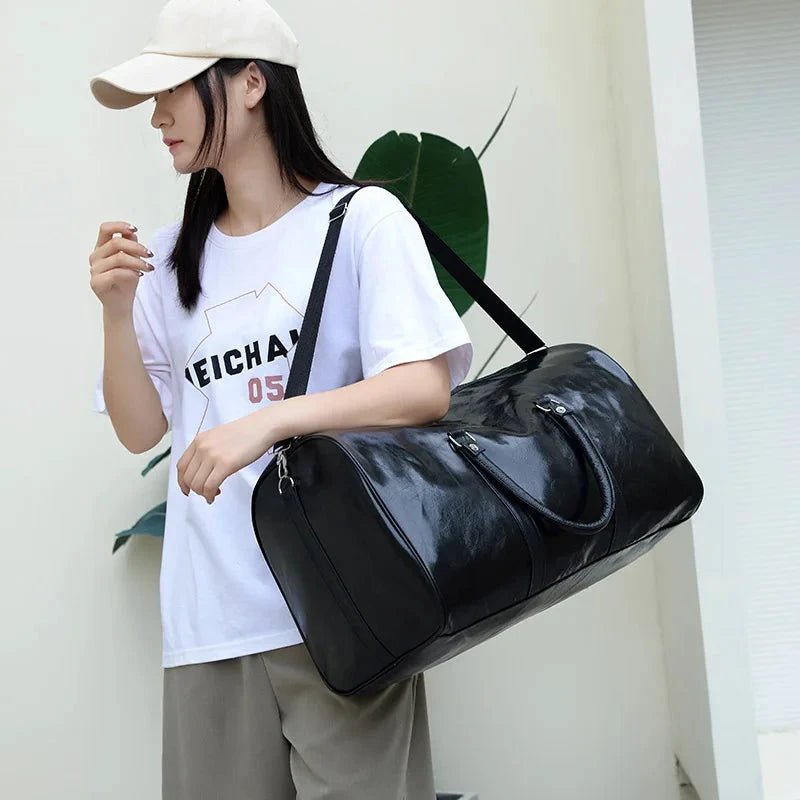 Travel Bag For Men Pu Leather Shoulder Bag Big Capacity Tote Bags For Women Fashion New Duffle Crossbody Bag Sports Pack luggage MANDOTOS