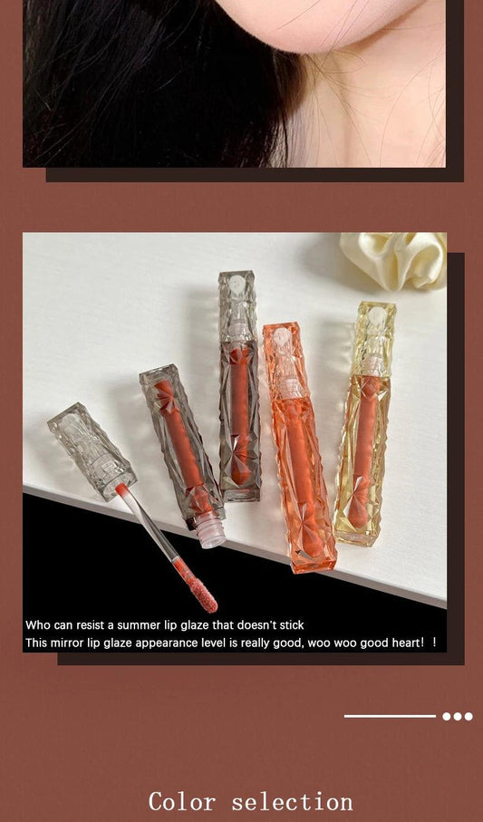 Lip Gloss Long Lasting Moisturizing Easy Halo Dyeing Waterproof Mirror Water Glass Transparent Color Cosmetics - MANDOTOS
